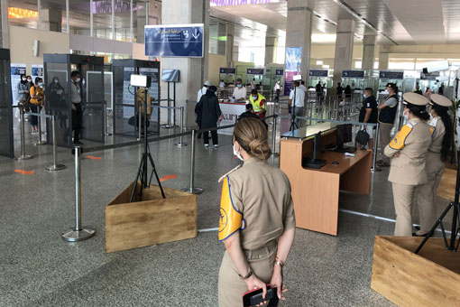 FM5 - Opération Marhaba 2020 – Dispositif d’accueil exceptionnel à l’aéroport de Tanger Ibn Battuta – Hall d’arrivée