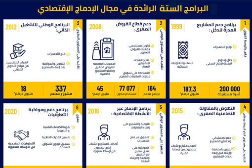 البرامج الستة الرائدة في مجال الادماج الإقتصادي